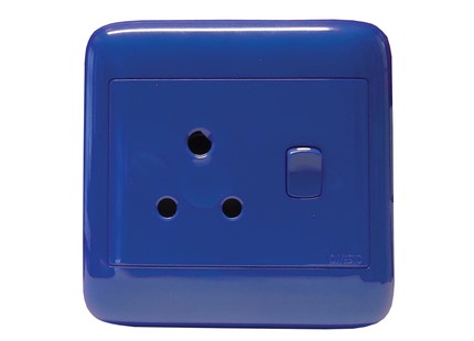 ONESTO ORACLE RANGE     4X4 Blue Dedicated Single Switch Socket