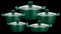 10 PCS DIAMOND EMBOSSED COOKWARE  SET