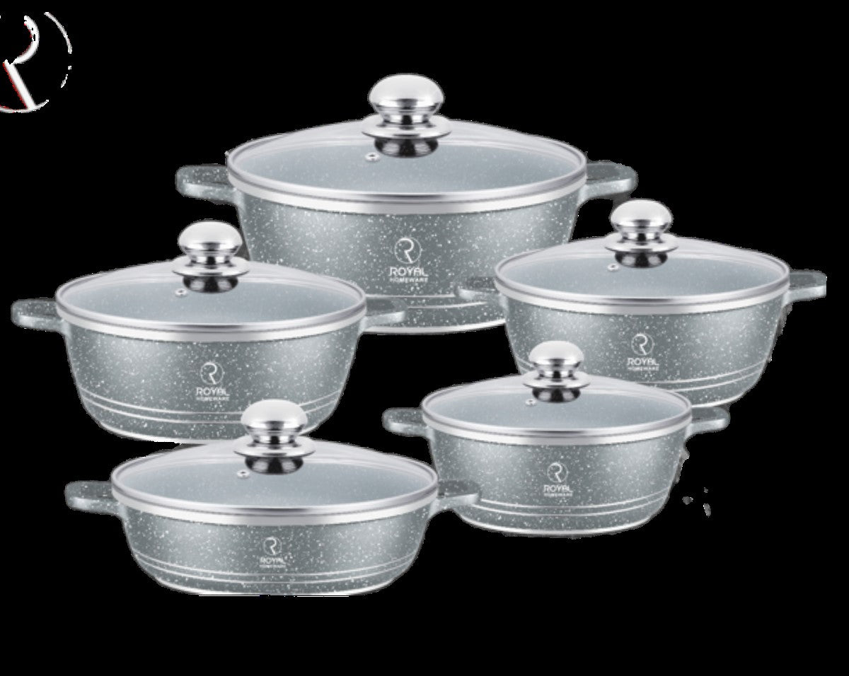 10PC ALUMINUM POT SET - MOONROCK