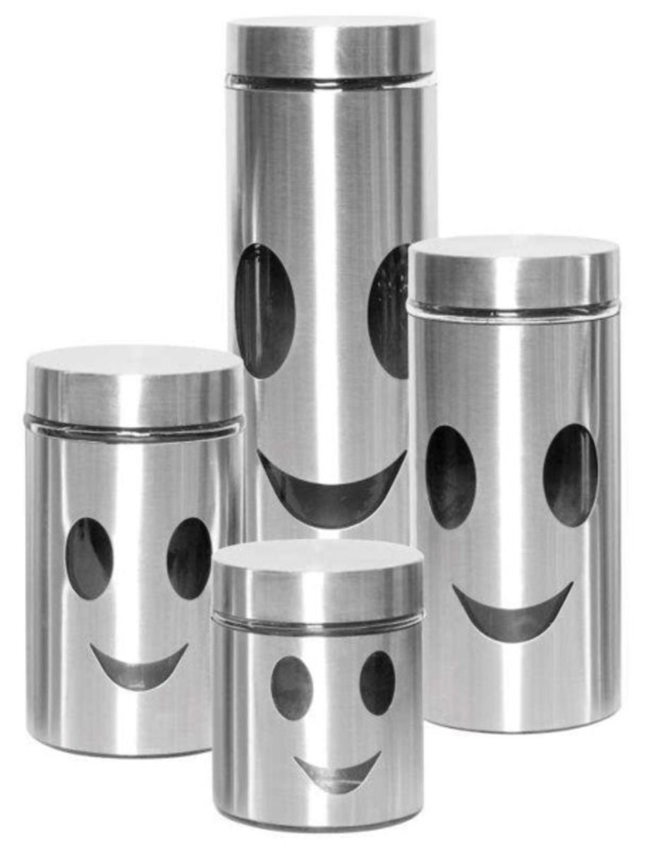 4PC STAINLESS STEEL CANISTER SET