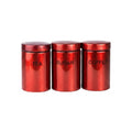 3PC STAINLESS SET CANISTER SET (TEA,  COFFEE, SUGAR)