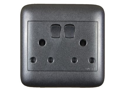 ONESTO ORACLE RANGE      4X4 Double Black Switch Socket