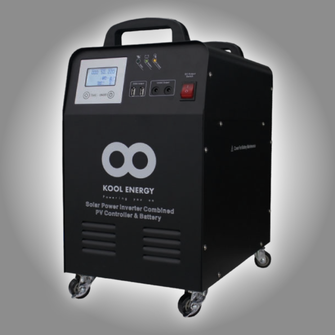 Kool Energy Solar Power 1kW 12V Inverter Combined PV Controller and 1kWh GEL Battery
