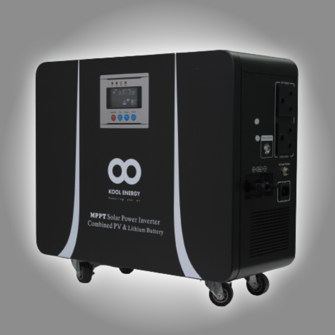 Kool Energy Solar Power 1.5kW 24V Inverter Combined PV Controller and 2.56kWh Lithium Battery