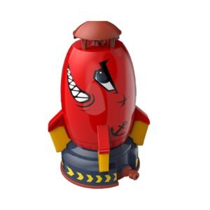 Rocket Garden Sprinkler for Kids, Outdoor Play Water Toy - Red